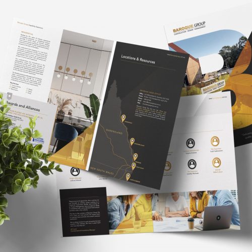 brochure designs baroque group