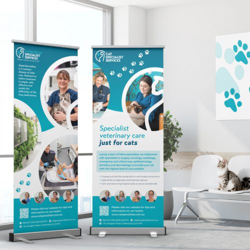 Pull Up Banner designs brisbane cat specialist services