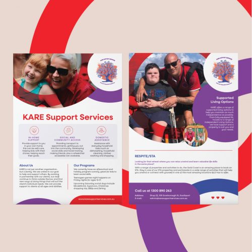flyer designs australia kare support service
